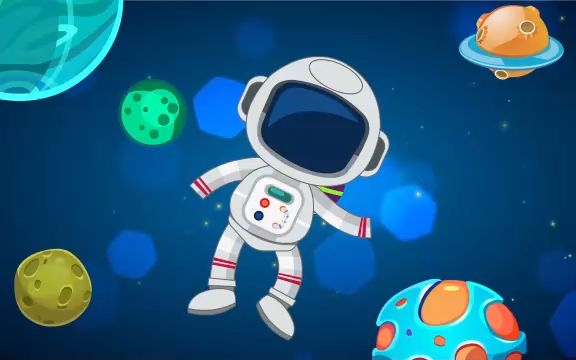 led背景 ▏c213卡通太空星球宇航员六一儿童节十一国庆元旦春节日幼儿