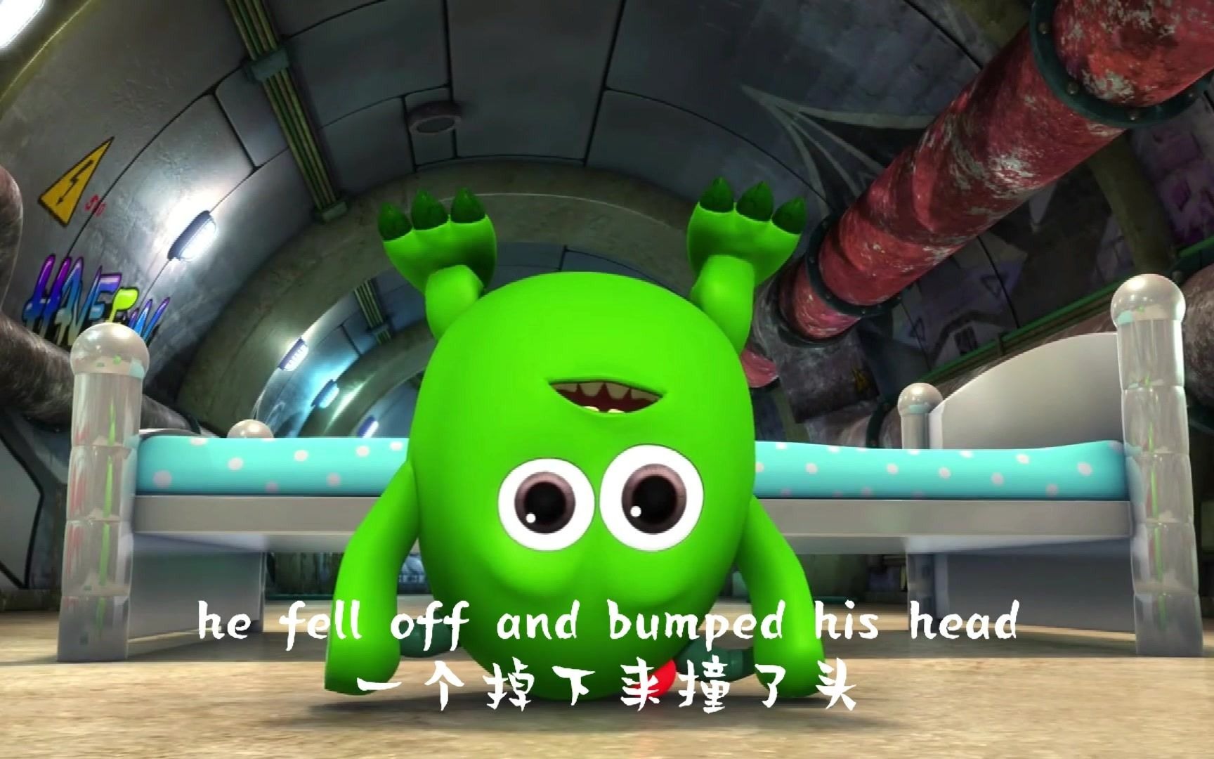 好听的英语歌-五个小怪物床上跳.