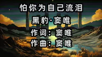 【无损音质】黑豹·窦唯《怕你为自己流泪》中文字幕（4K高清）