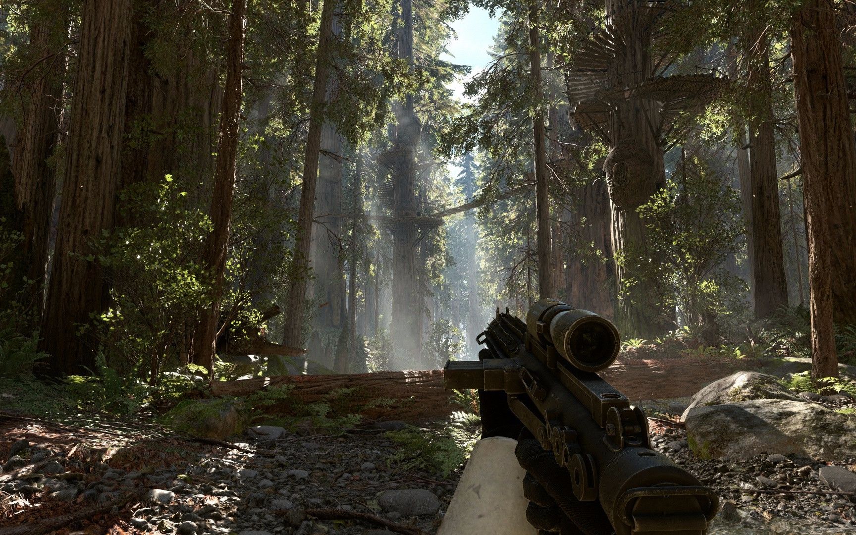 超强画质《星球大战前线1》画面欣赏,五个不同风格的森林混剪