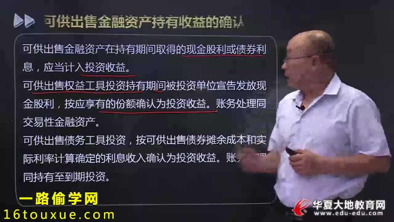 [图]自学考试中级财务会计00155辅导视频课程 自考会计专科第五节 可供出售金融资产—第六节 金融资产减值