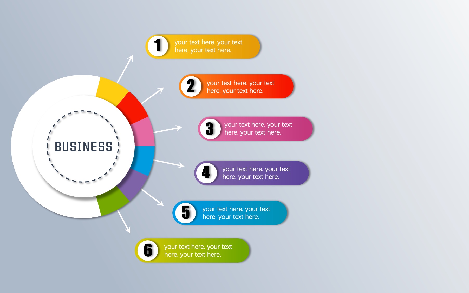 ppt一招鲜——多彩分区圆形卡片目录