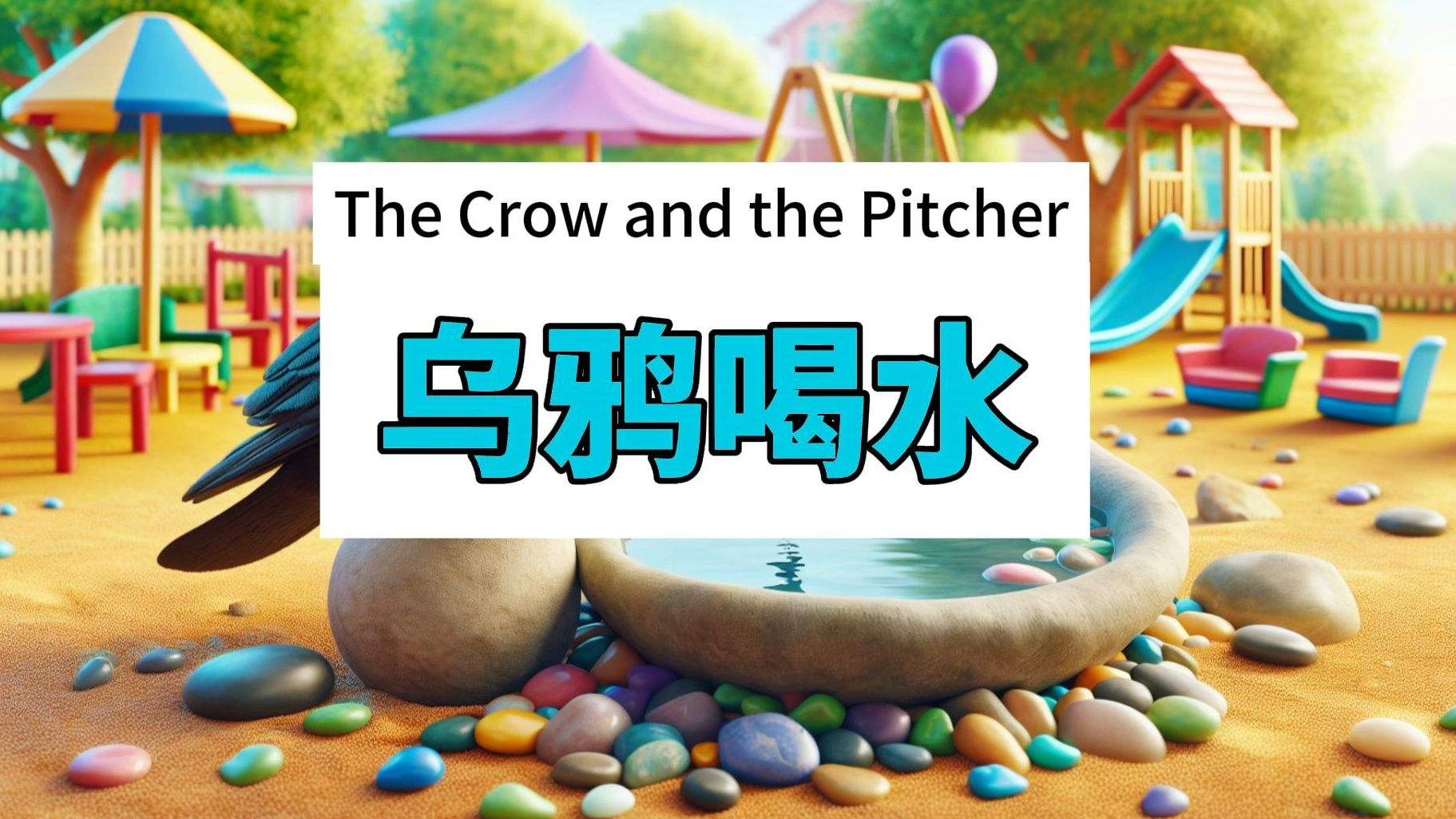 [图]乌鸦喝水The Crow and the Pitcher