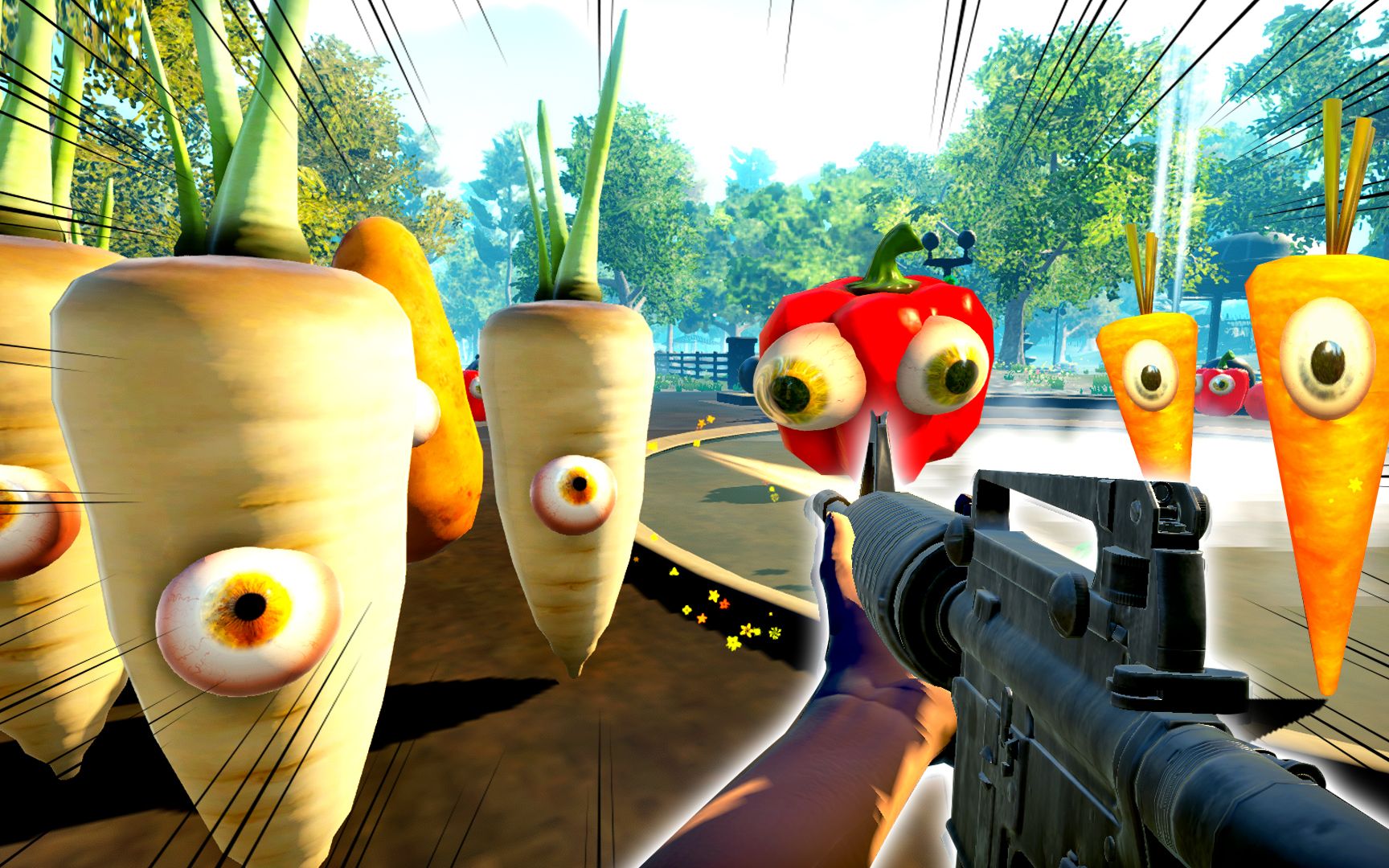 射击蔬菜成精了一群巨型变异大萝卜要吃我秀儿解说