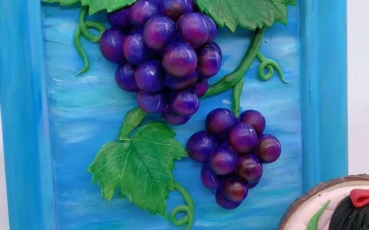 夏天就喜欢吃葡萄葡萄粘土画来一个