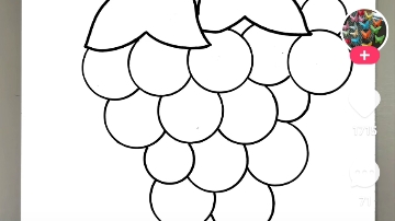 一起来画甜甜的葡萄,简单好看,快来试试吧 #葡萄简笔画 #儿童创意绘画