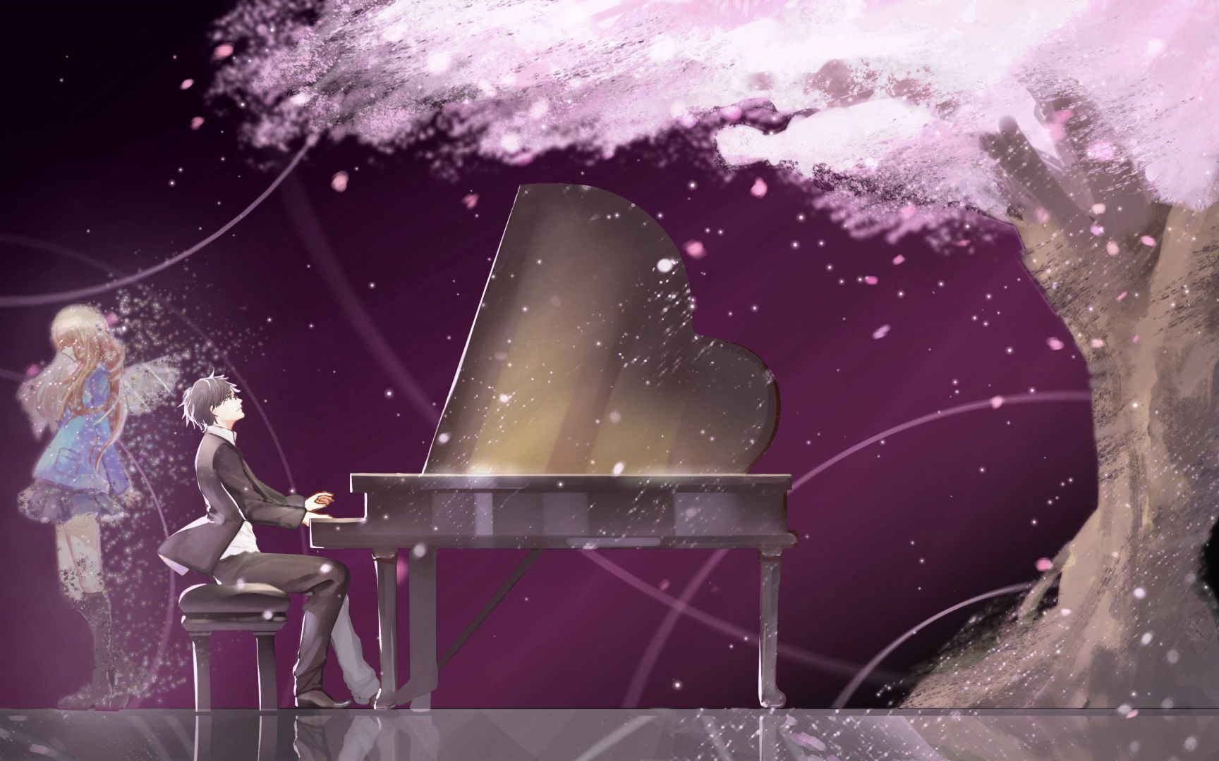 【wallpaper engine】四月是你的谎言 动态壁纸 樱花飘散