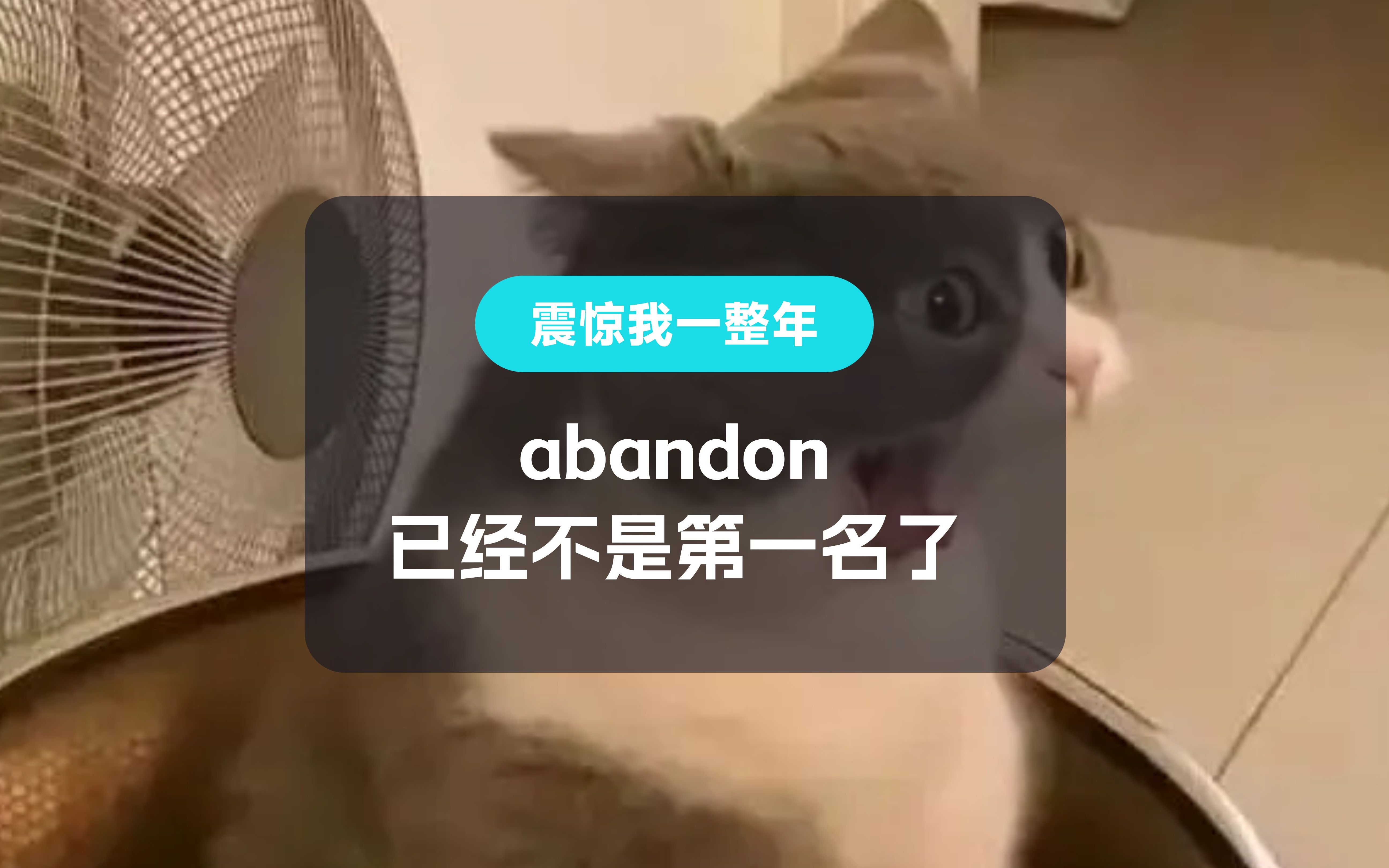 震惊我一整年!abandon居然不是单词表第一名了?