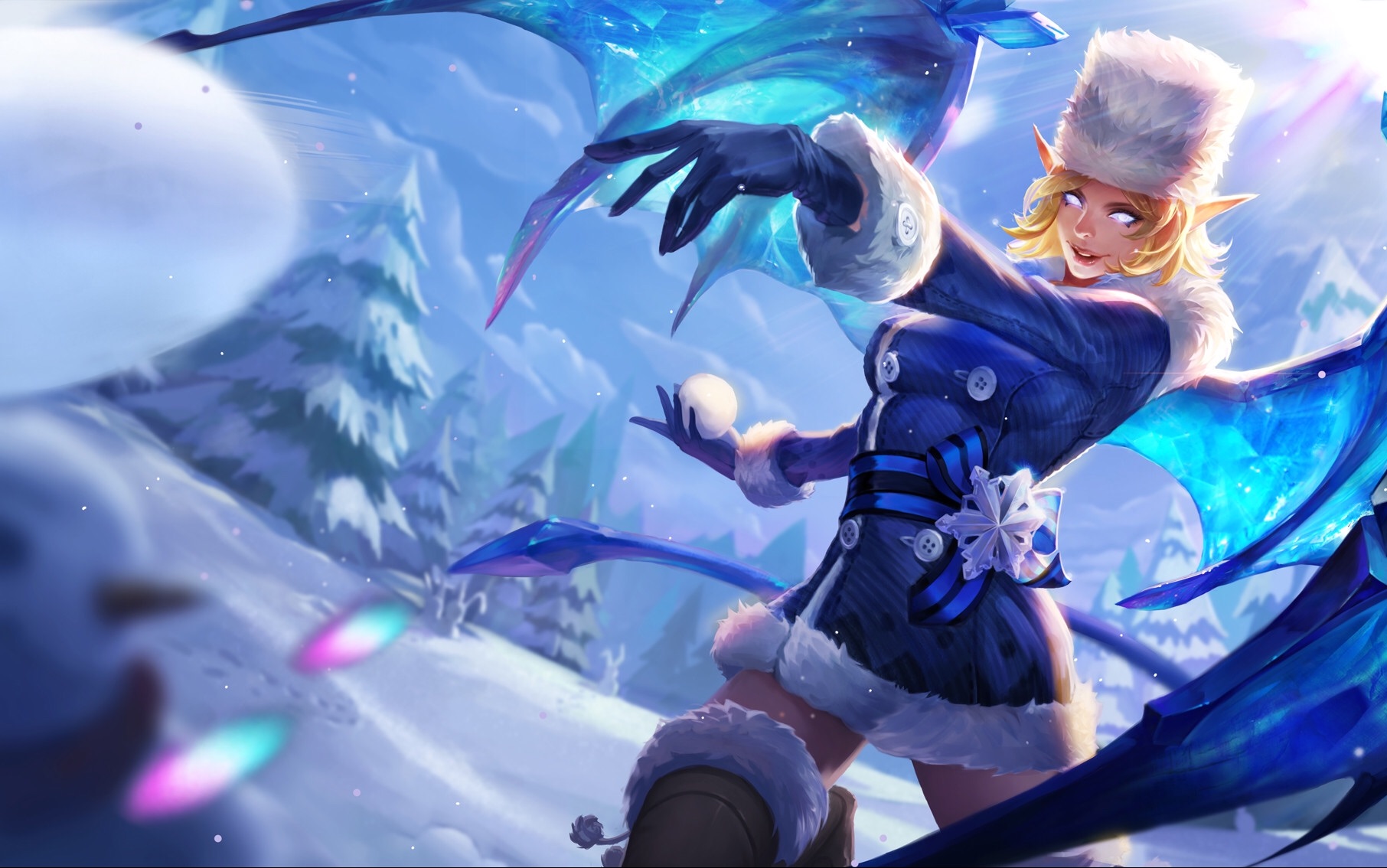 传说对决这个冬天不孤单雪地妖姬陪你打雪仗