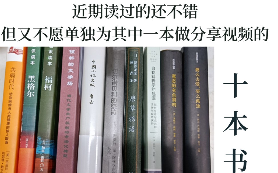 [图]【戏寰】近期读过觉得还不错却又不愿单独为其中一本做分享视频的十本书｜法国哲学家论电影、新知文库、牛津通识、鲁迅、涩泽龙彦、倾斜的文学场、切尔诺贝利的祭祷、福柯等