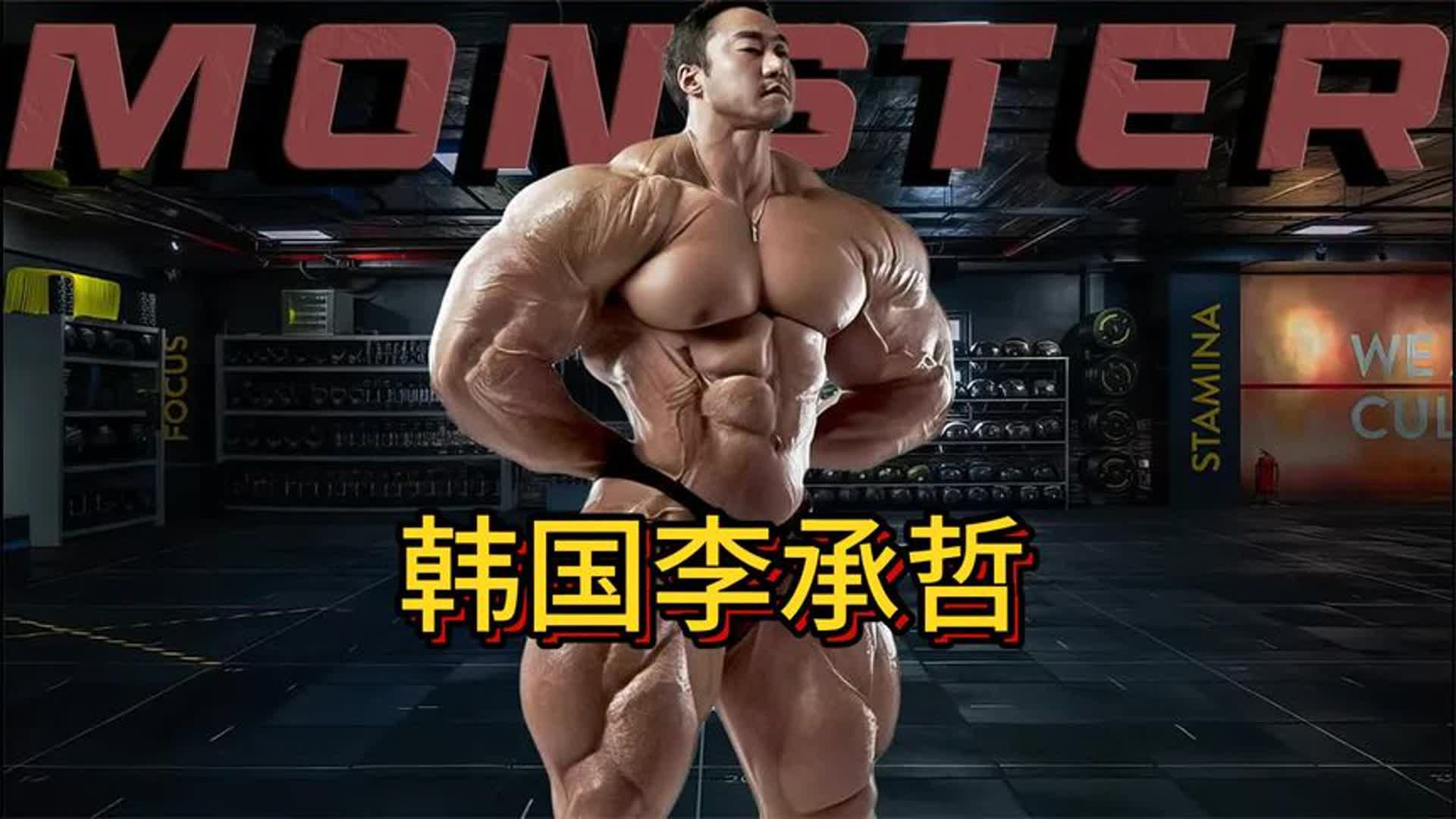 韩国最大的健美运动员,李承哲韩国先生头衔,肌肉不输黄哲勋!