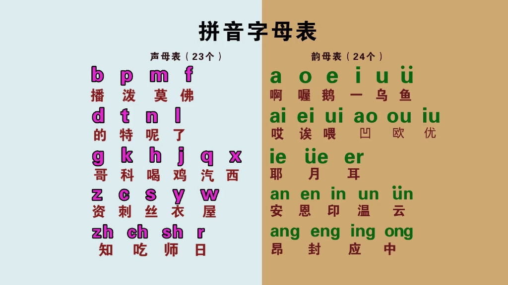 汉语拼音字母,声母,韵母,整体认读音节零基础快速学拼音打字