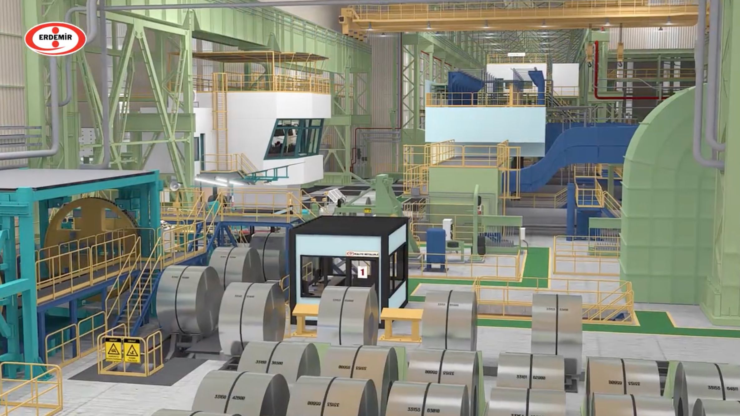 钢材酸洗冷连轧工业工厂生产线机械机床设备演示工艺流程模拟3d三维