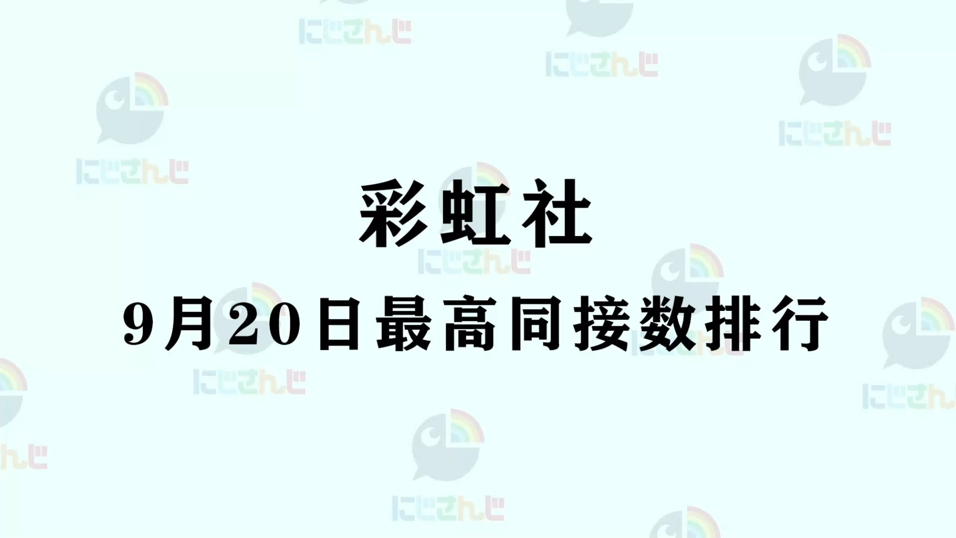 nijisanji彩虹社9月20日最高同接数排行哔哩哔哩bilibili