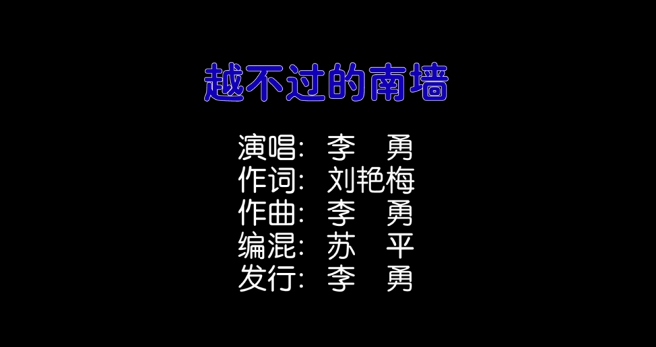 李勇越不过的南墙 词:刘艳梅 曲:李勇哔哩哔哩bilibili