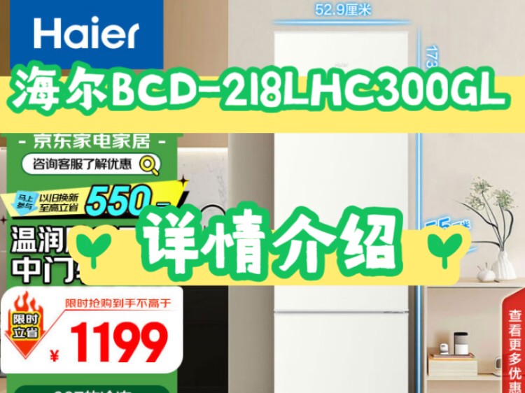 大家说说海尔BCD218LHC300GL怎么样?海尔冰箱BCD218LHC300GL质量?海尔冰箱肤感系列好不好?哔哩哔哩bilibili