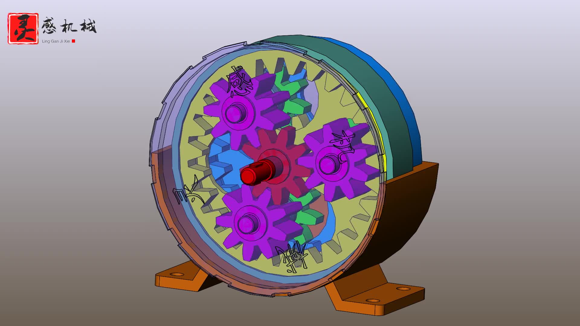 1种同轴传动的变速箱结构,但又有区别于行星减速传动!