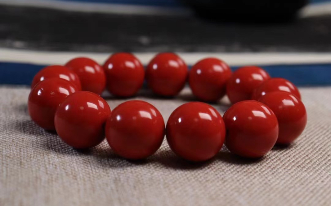 台湾有机宝红石珊瑚圆珠手链,红珊瑚具有明安目神,清热解毒,化痰止咳