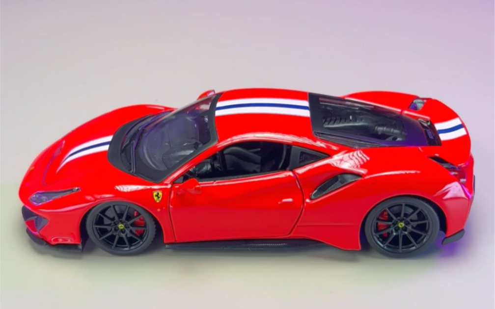 比美高 1/24 法拉利 488pista 合金车模开箱
