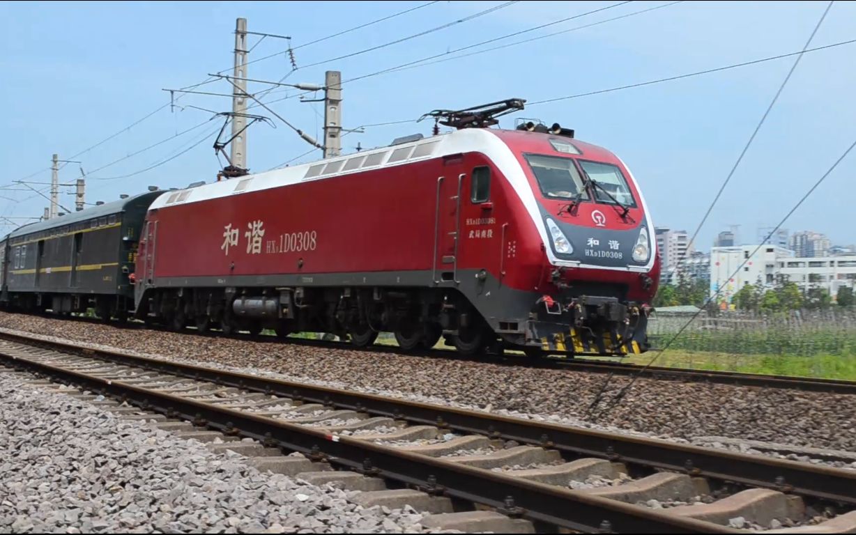 hxd1d红枣牵引k803次加速驶出建瓯站