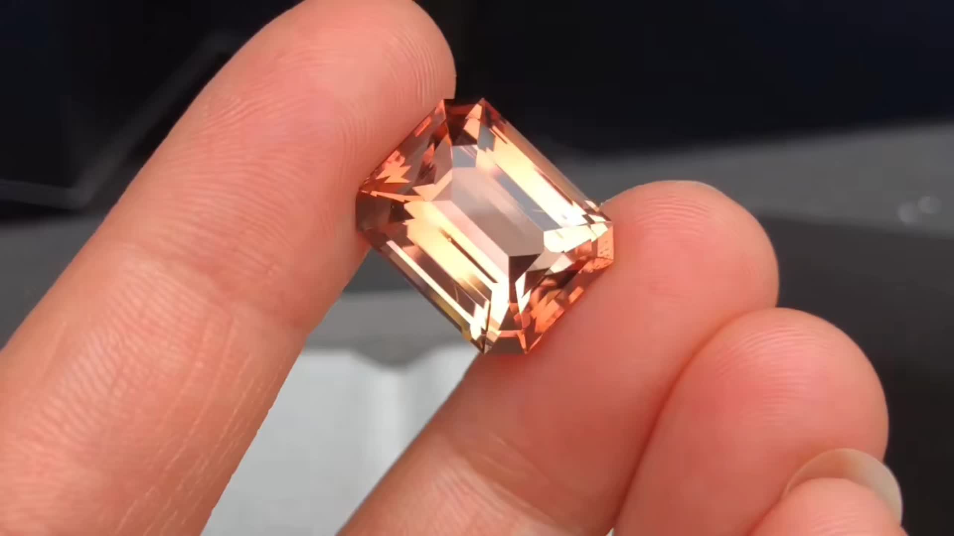 儒翌11.92ct天然阿富汗9691香槟金色碧玺