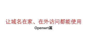 Download Video: 让域名在家、在外访问都能使用-openwrt篇