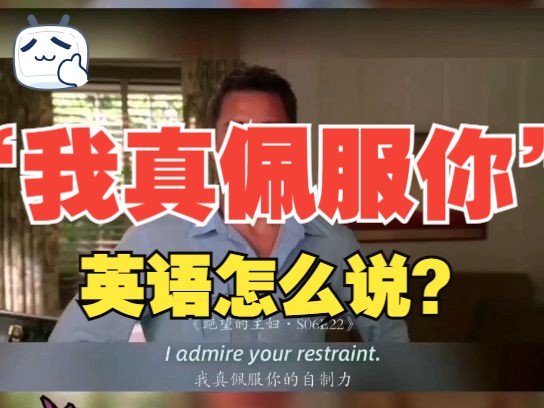 “我真佩服你”,用英语怎么说?哔哩哔哩bilibili