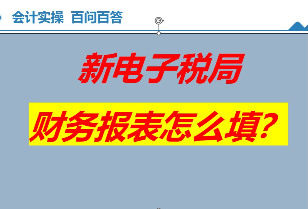 新电子税局,财务报表怎么填?哔哩哔哩bilibili