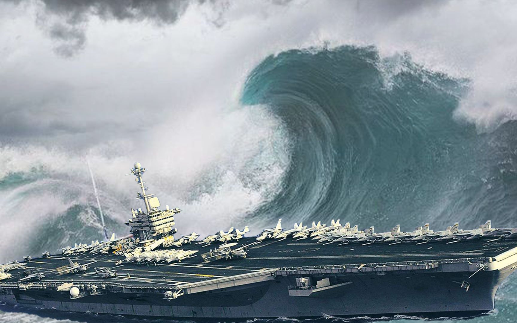 当遇到特大级的台风或海啸,航空母舰会不会被掀翻?_哔哩哔哩_bilibili