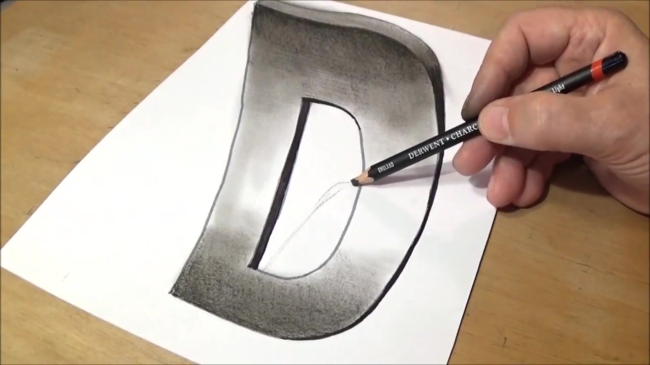 3d绘画如何画立体的字母d