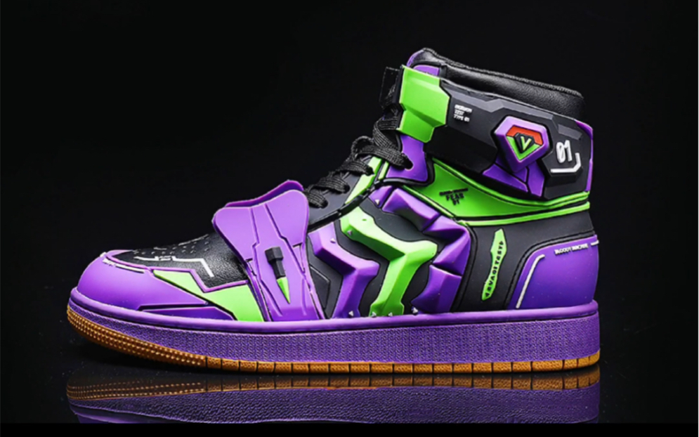 【拆箱】新出的初号机板鞋,全3d建模打印,帅哭了.宝搜zjagger安利一下