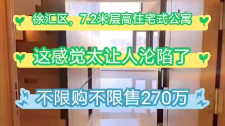 上海 徐汇区 7.2米复式公寓企270 W古人云 飞人直下三千尺,一望无际黄浦江!上海徐汇区7.2米层高住宅式公寓太让人沦陷了!哔哩哔哩bilibili