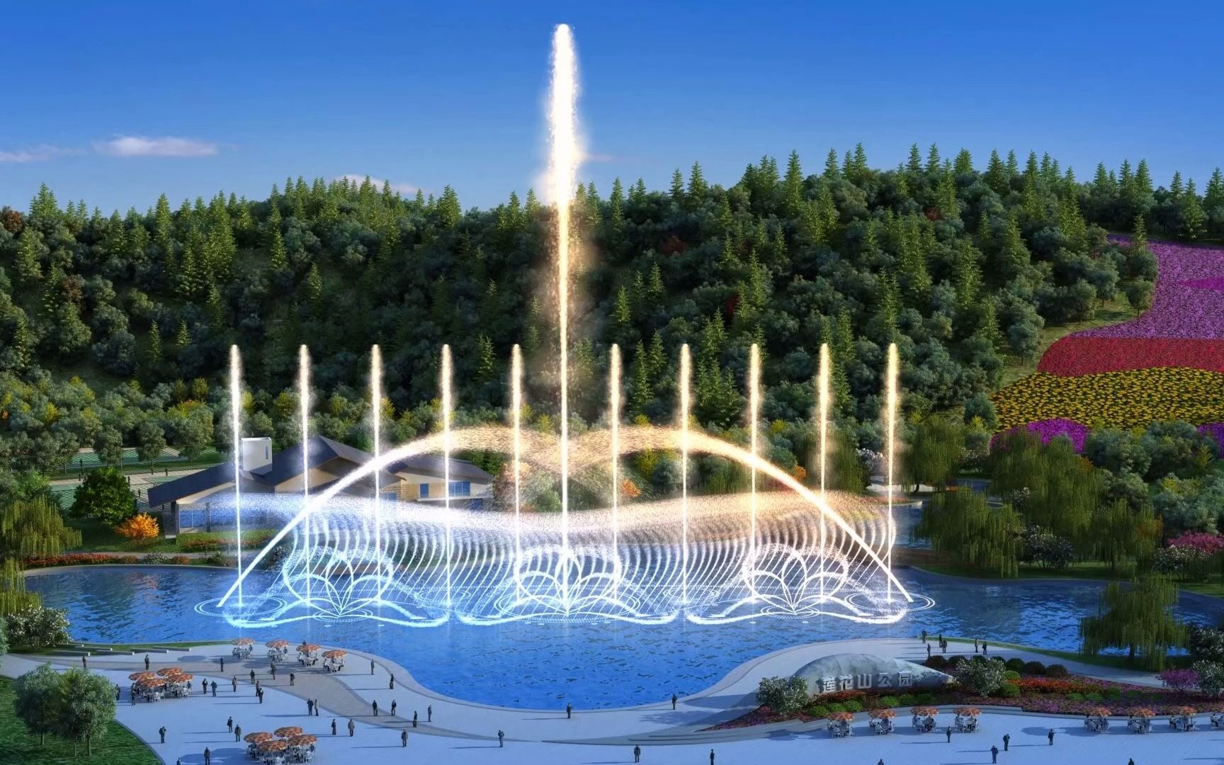 喷泉公司的匠心之作--遵义莲花山音乐喷泉水舞秀