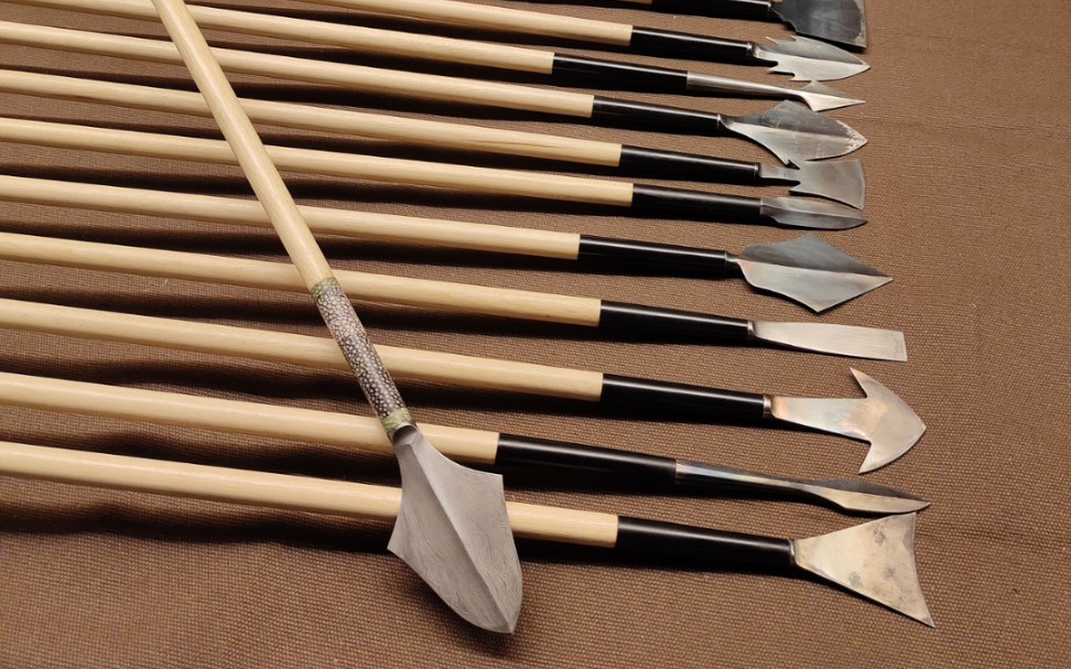 一套战箭,锻打手工箭镞,手撕羽,重箭