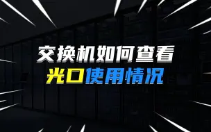 Download Video: 交换机如何查看光口的使用情况？