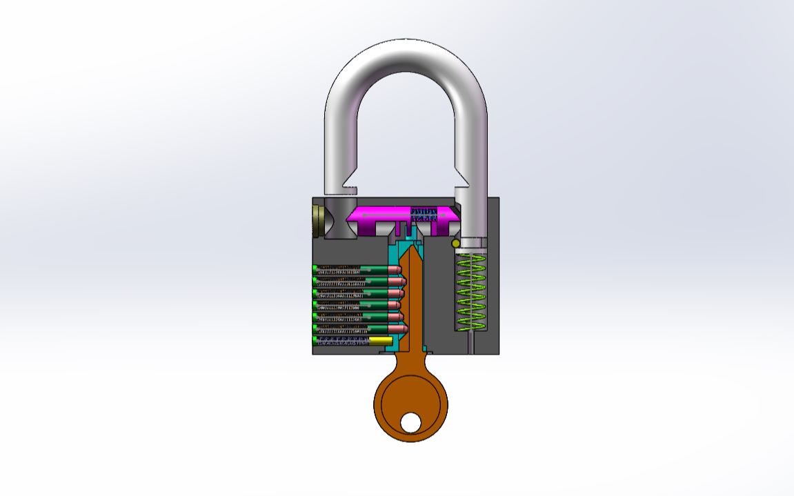 [图]第十届“高教杯”全国大学生先进成图技术与产品信息建模创新大赛机械类三维建模第一题：插入钥匙，打开挂锁