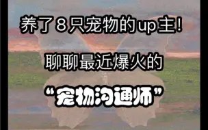 下载视频: 养了8只宠物的up主！聊聊最近爆火的“宠物沟通师”