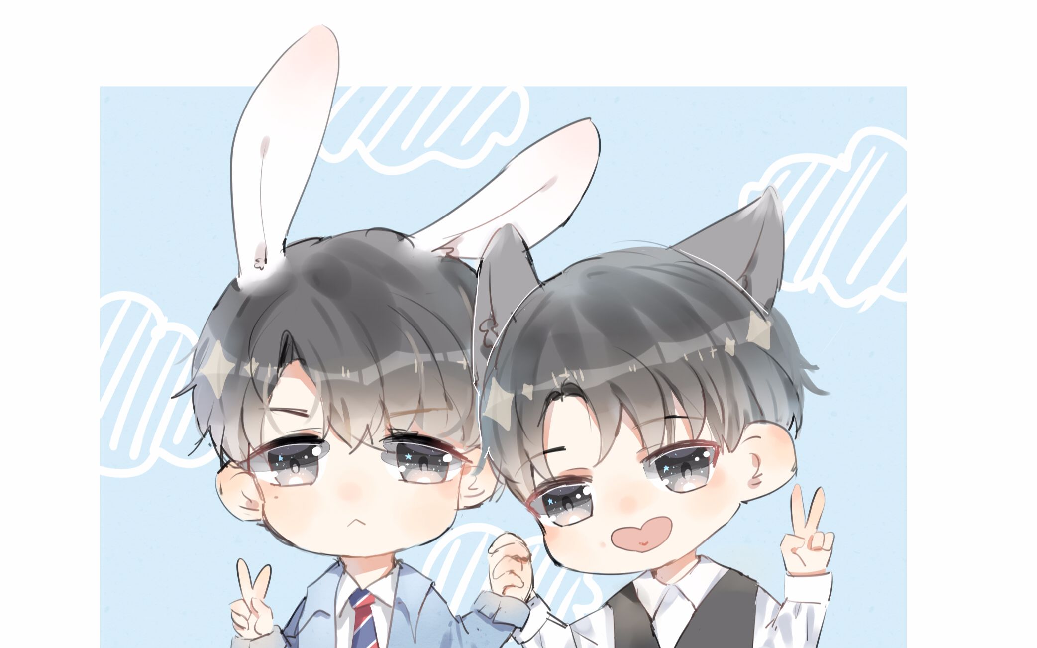 山花大灰狼x小白兔来笑一个鸭