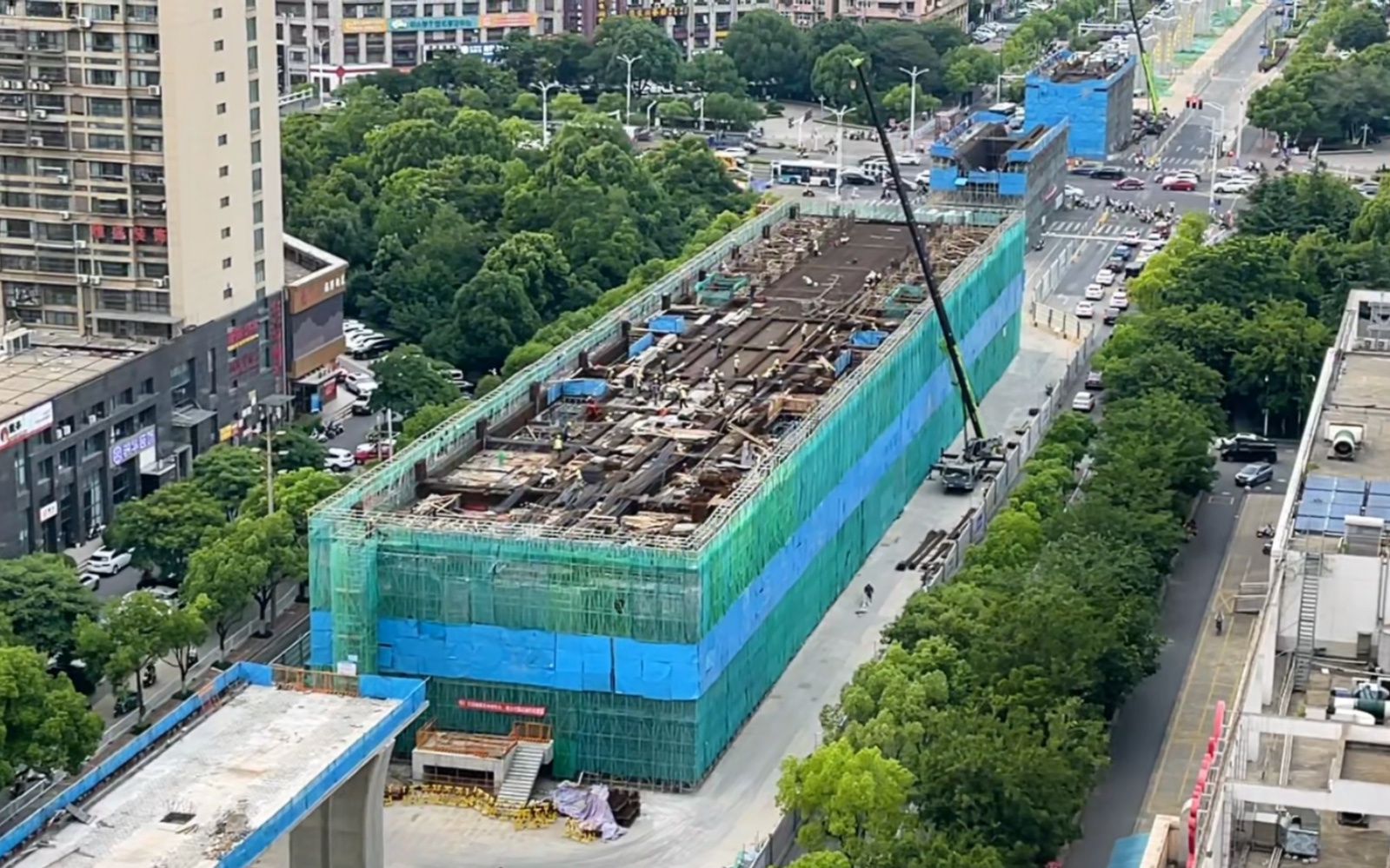 宁马城际铁路雨山路站进入三层施工阶段:2023.6.14.