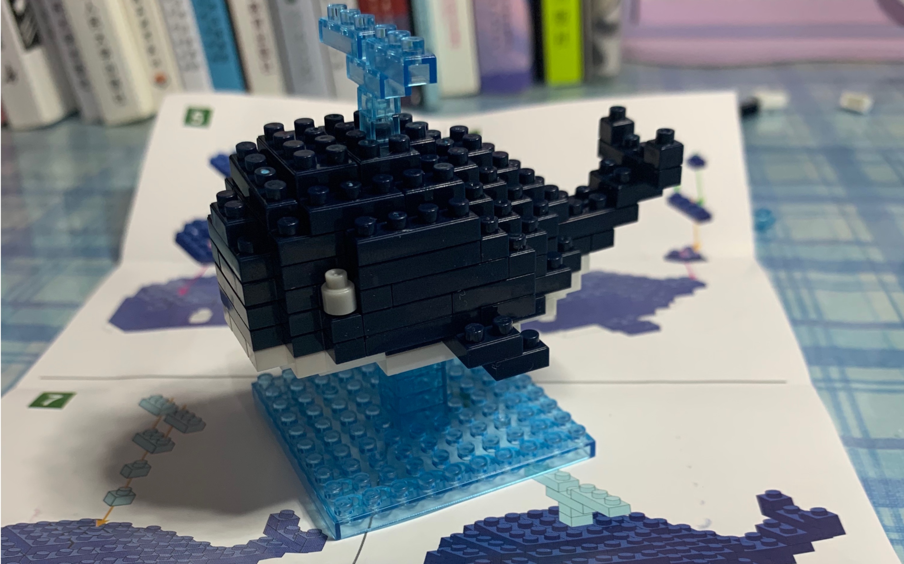 kikv的鲸鱼迷你积木,我自己看完这个视频差点儿睡着,bgm很甜～_哔哩