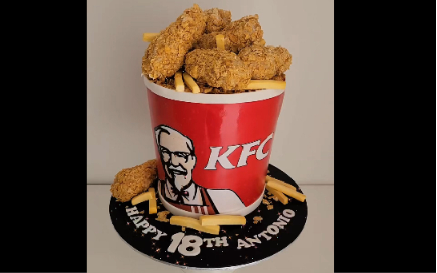 肯德基全家桶主题炸鸡生日蛋糕
