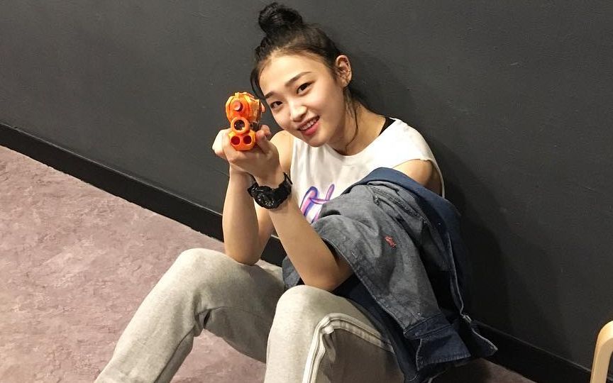 【1m】女神yoojung lee在录may j lee跳舞 笑的像个孩子?