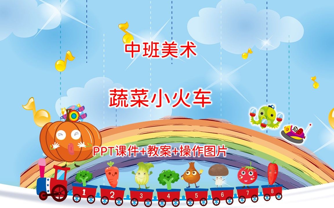 中班美术《蔬菜小火车》ppt课件 教案 操作图片