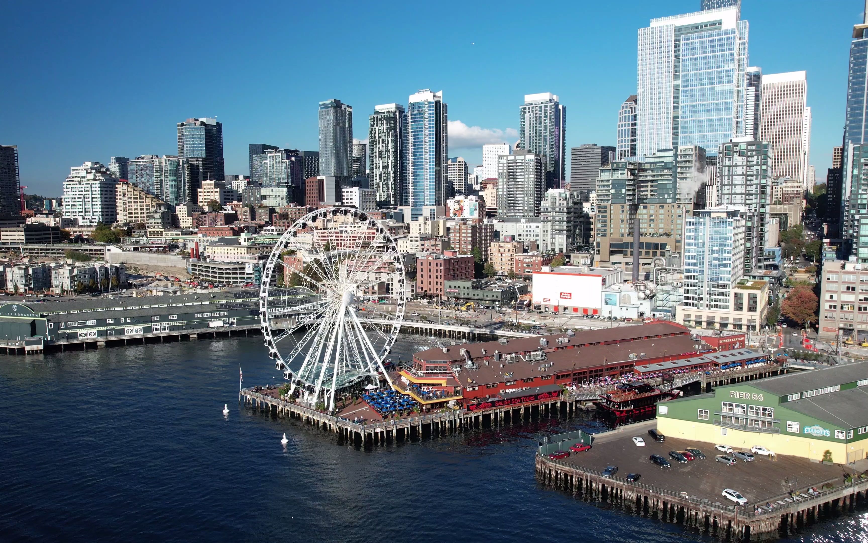 seattle西雅图市区昼夜航拍4k