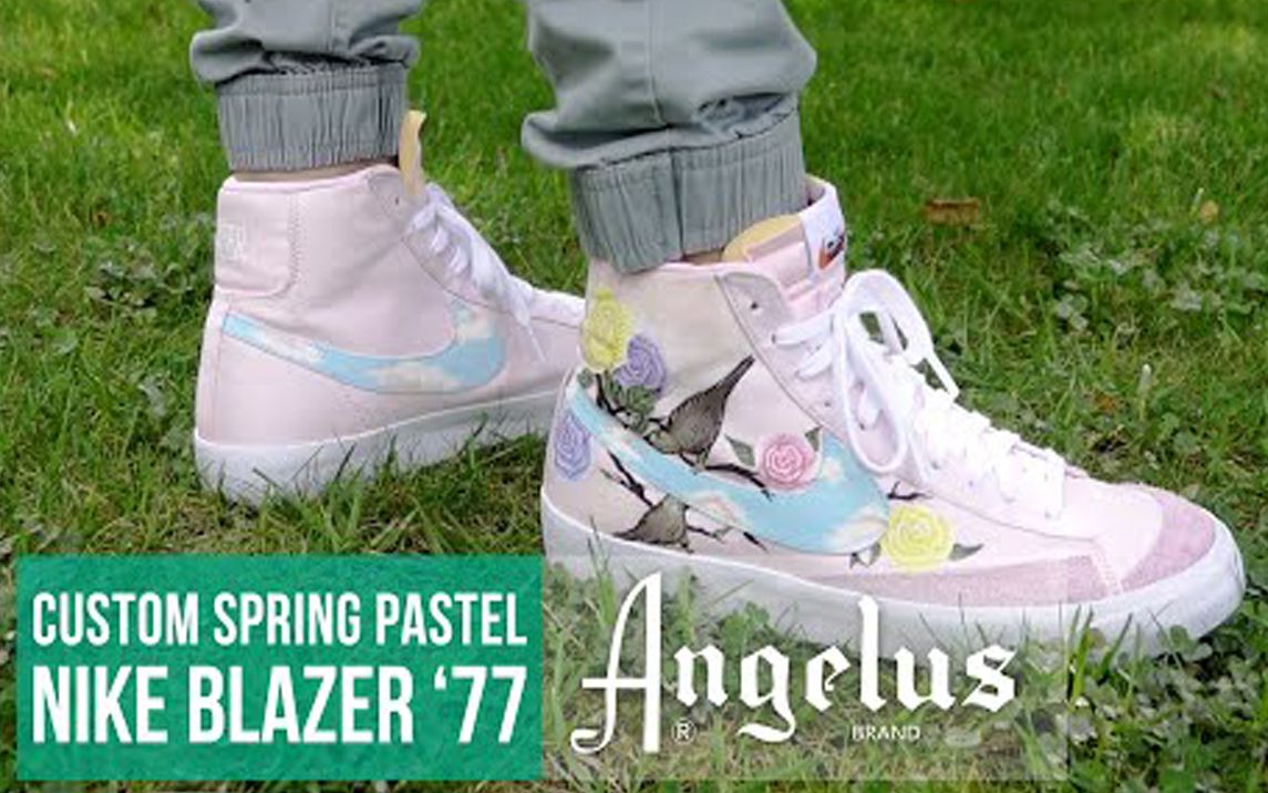 春季淡色系配色Nike Blazer 77 Vintage 定制绘画教程 Angelus Paint哔哩哔哩bilibili