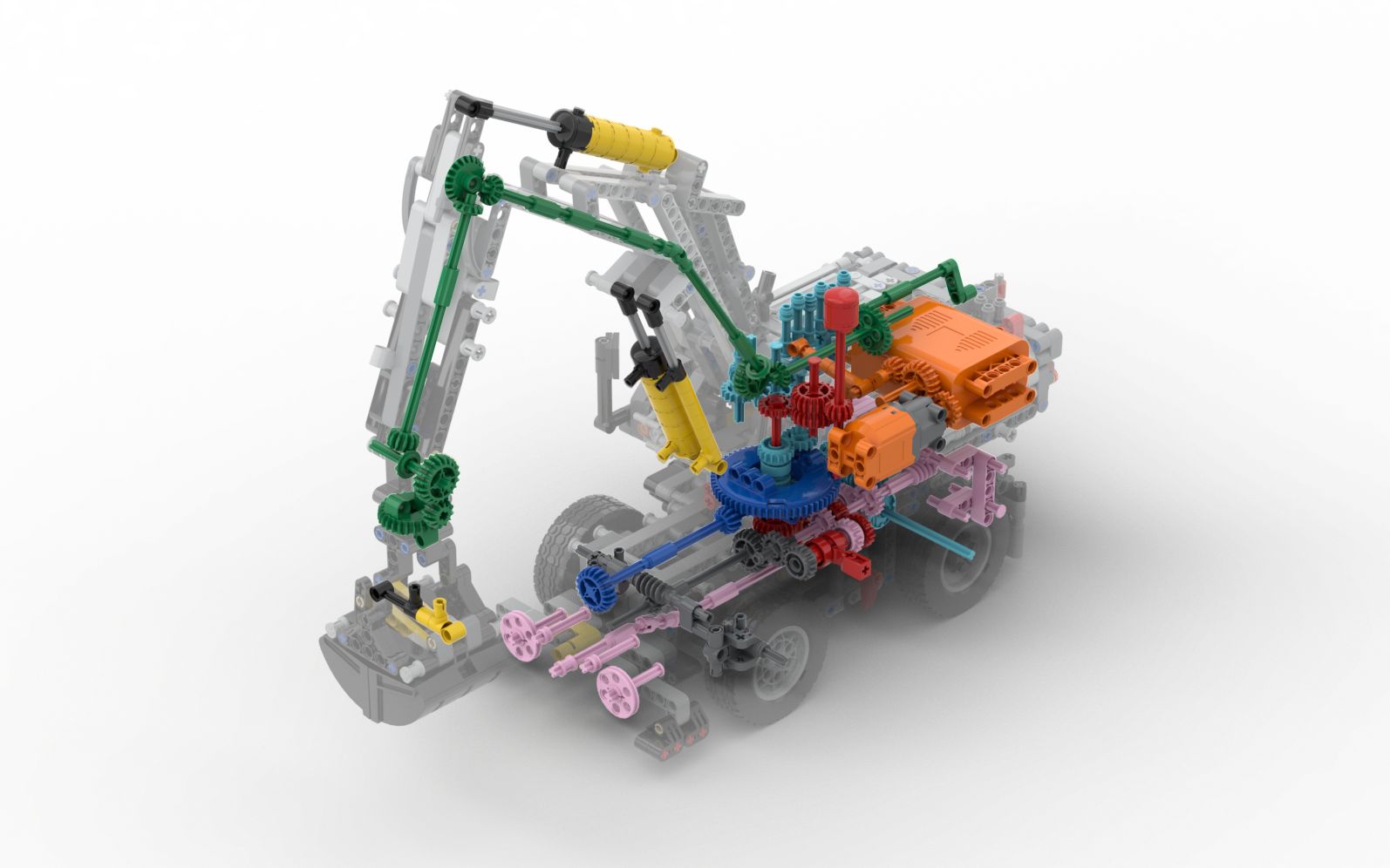 42043 c模式 卡特彼勒 轮式挖掘机 lego乐高 technic科技/机械 moc