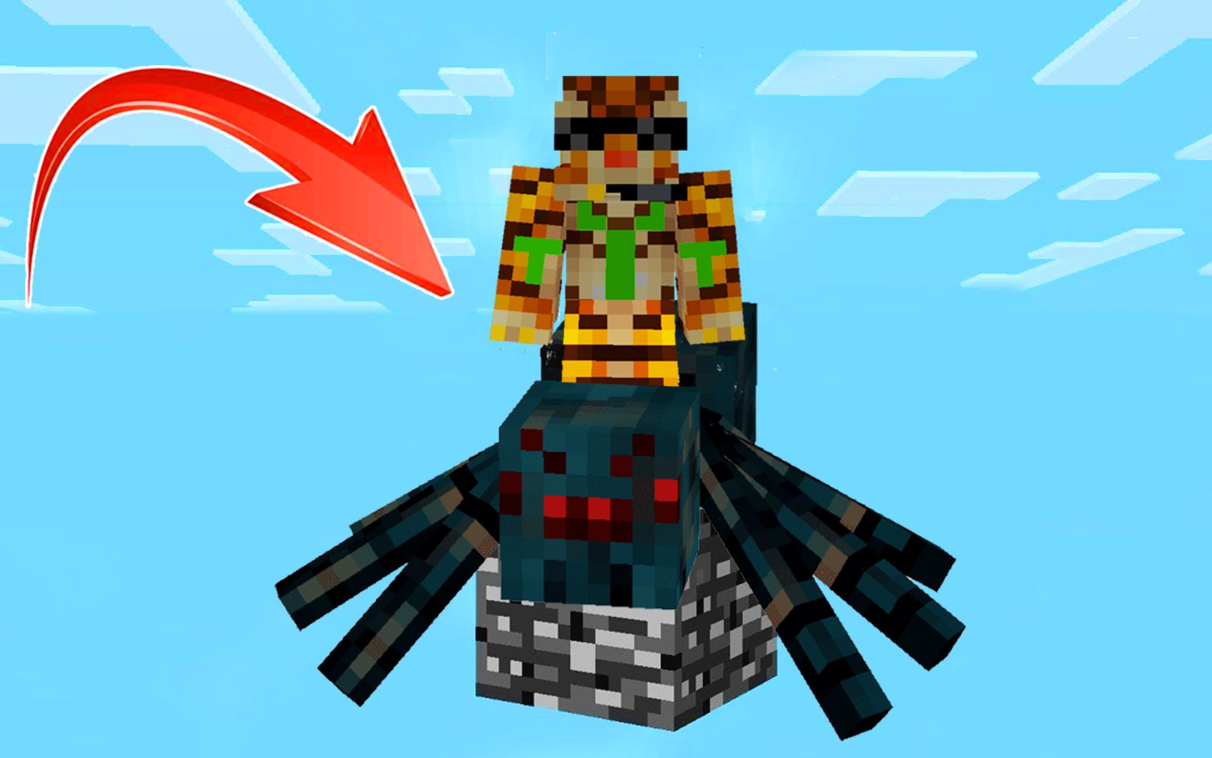 我的世界:一个方块的生存4,阴魂不散的蜘蛛!