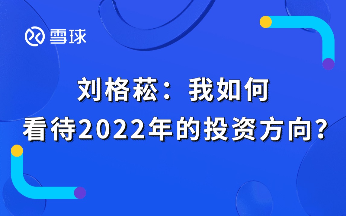 刘格菘:我如何看待2022年的投资方向?哔哩哔哩bilibili