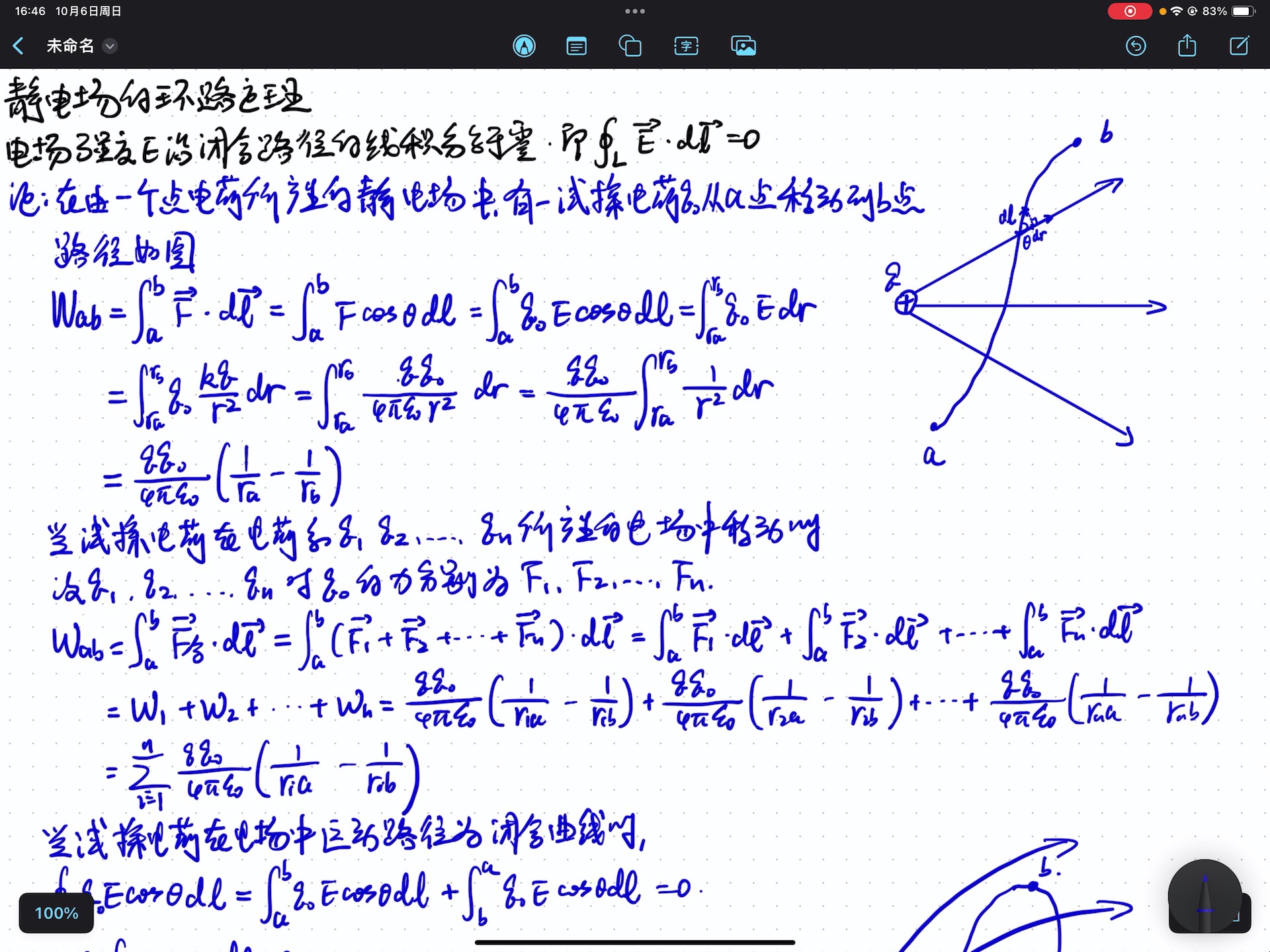 【电磁学】静电场的环路定理(学大学物理可看)哔哩哔哩bilibili