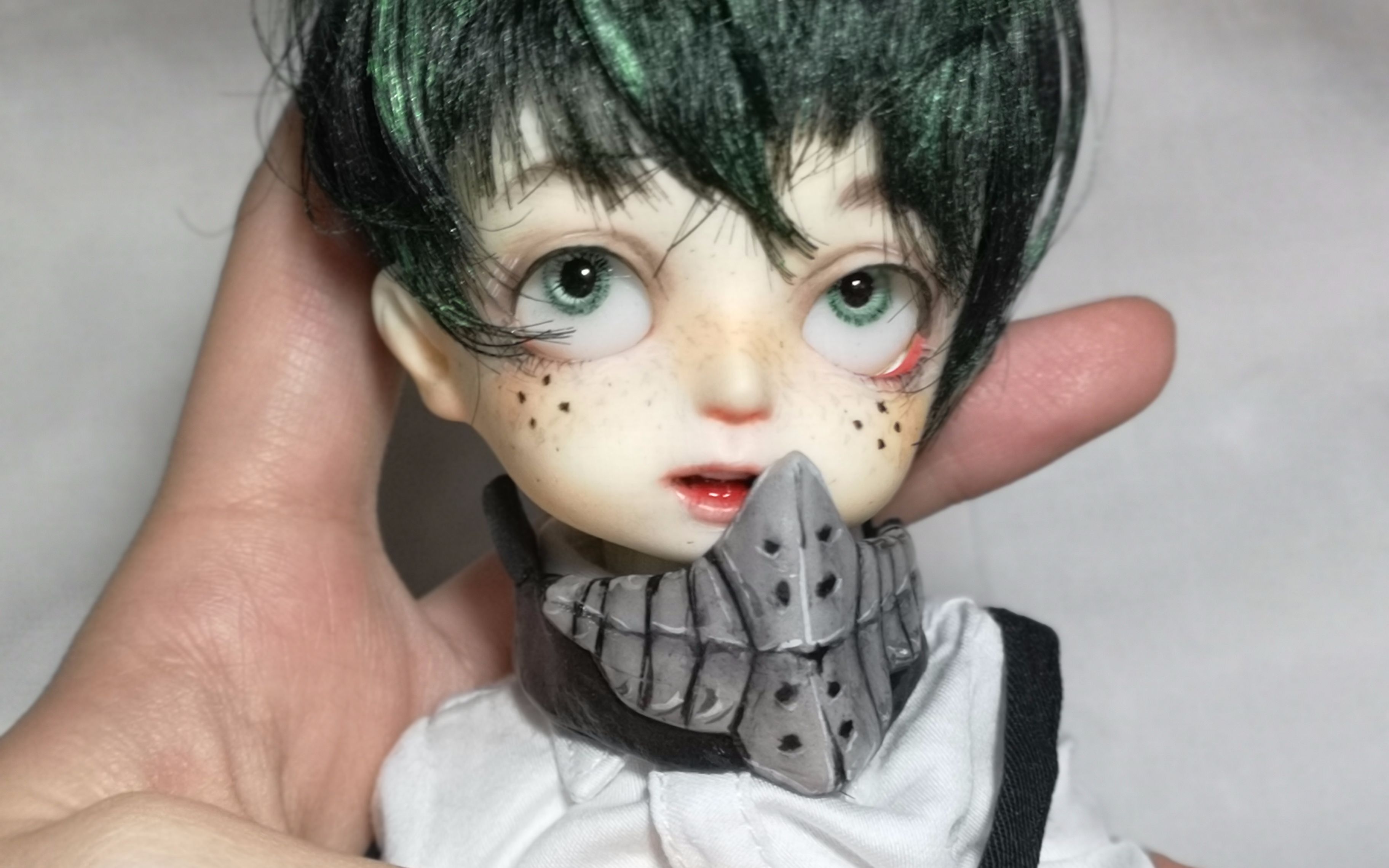 【绿谷出久bjd】上妆过程+假发,道具制作 我的英雄学院cos 动漫仿妆 DZ by:阿三懒哔哩哔哩bilibili